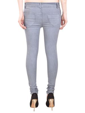 grey solid denim jeans - 14964866 - Standard Image - 3