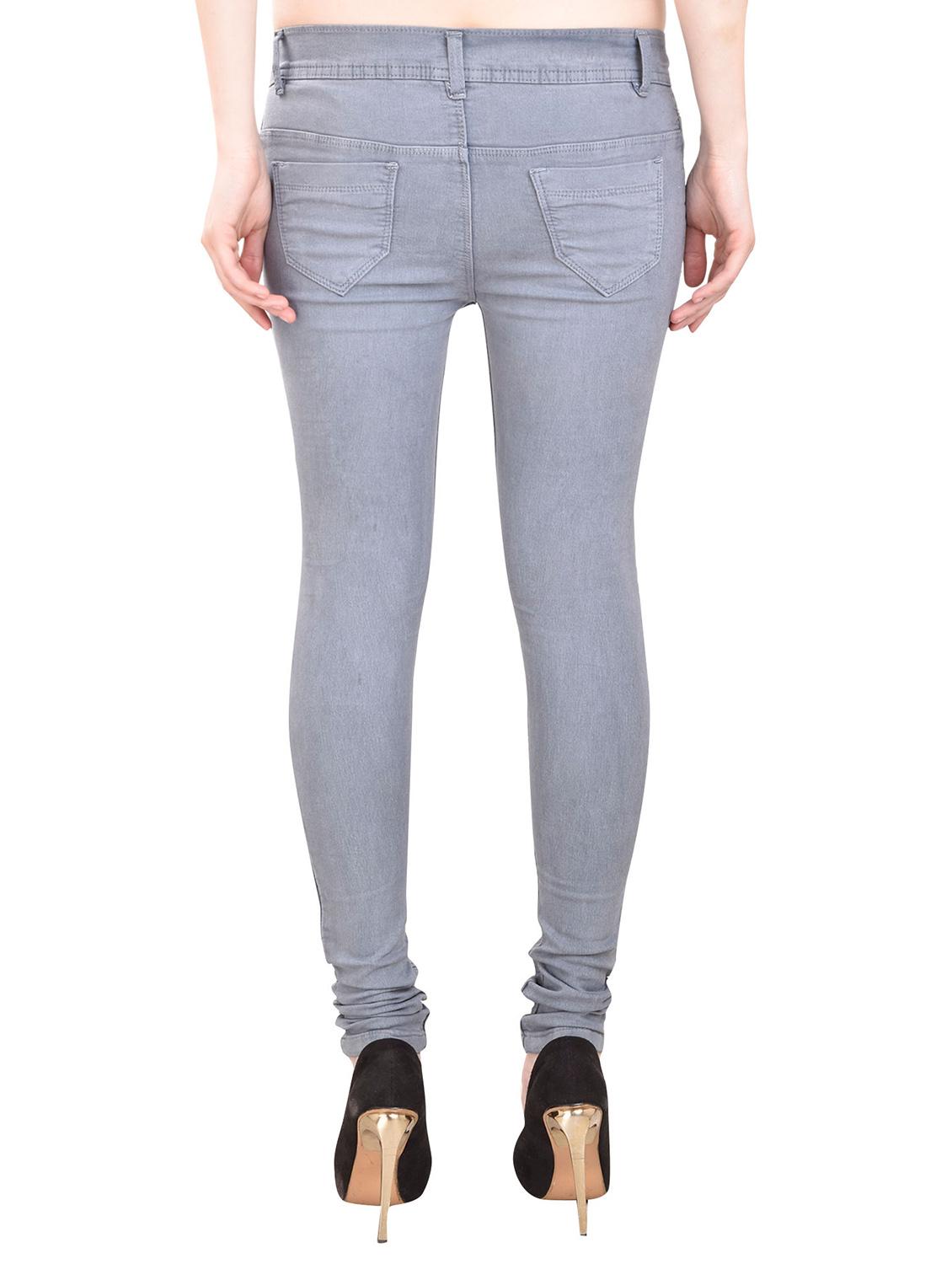 grey solid denim jeans - 14964866 - Zoom Image - 3