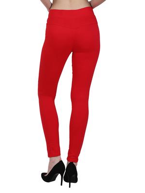 red cotton jeggings - 14965769 - Standard Image - 3