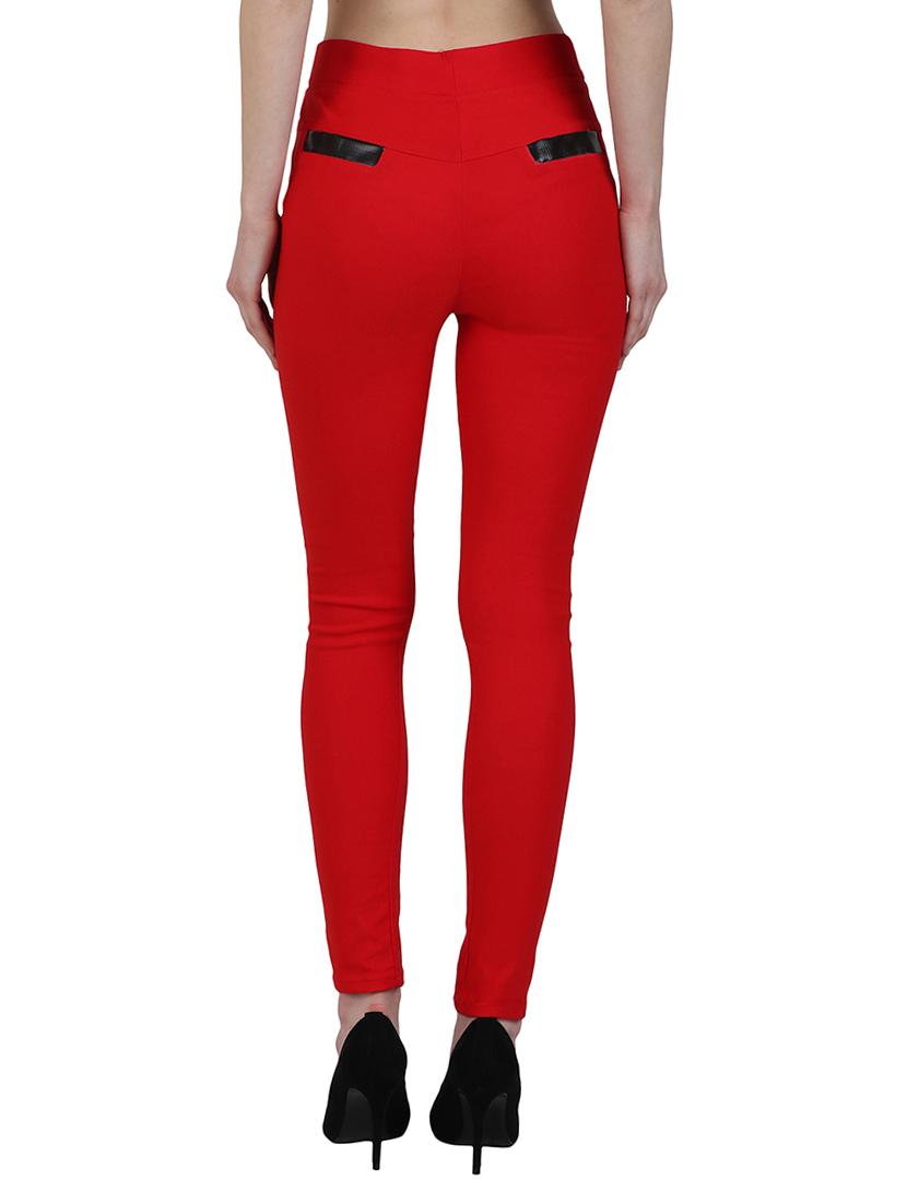 red cotton jeggings - 14965770 - Zoom Image - 3