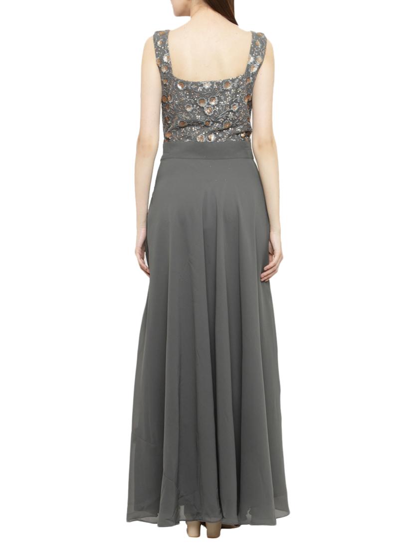 grey embellished maxi dress - 14966375 - Zoom Image - 3