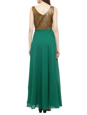 green georgette gown dress - 14966383 - Standard Image - 3