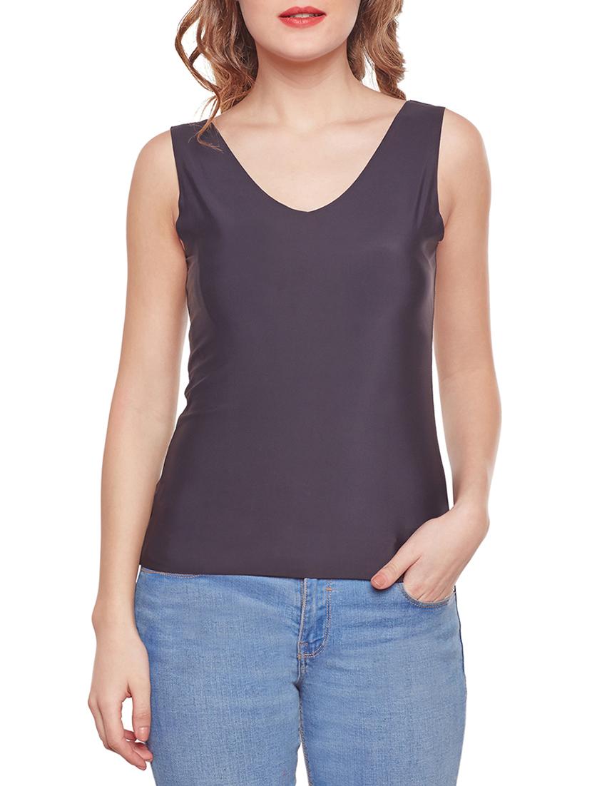 solid black cotton camisole