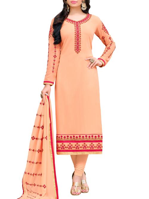 embroidered unstitched churidaar suit - 14967960 - Standard Image - 1