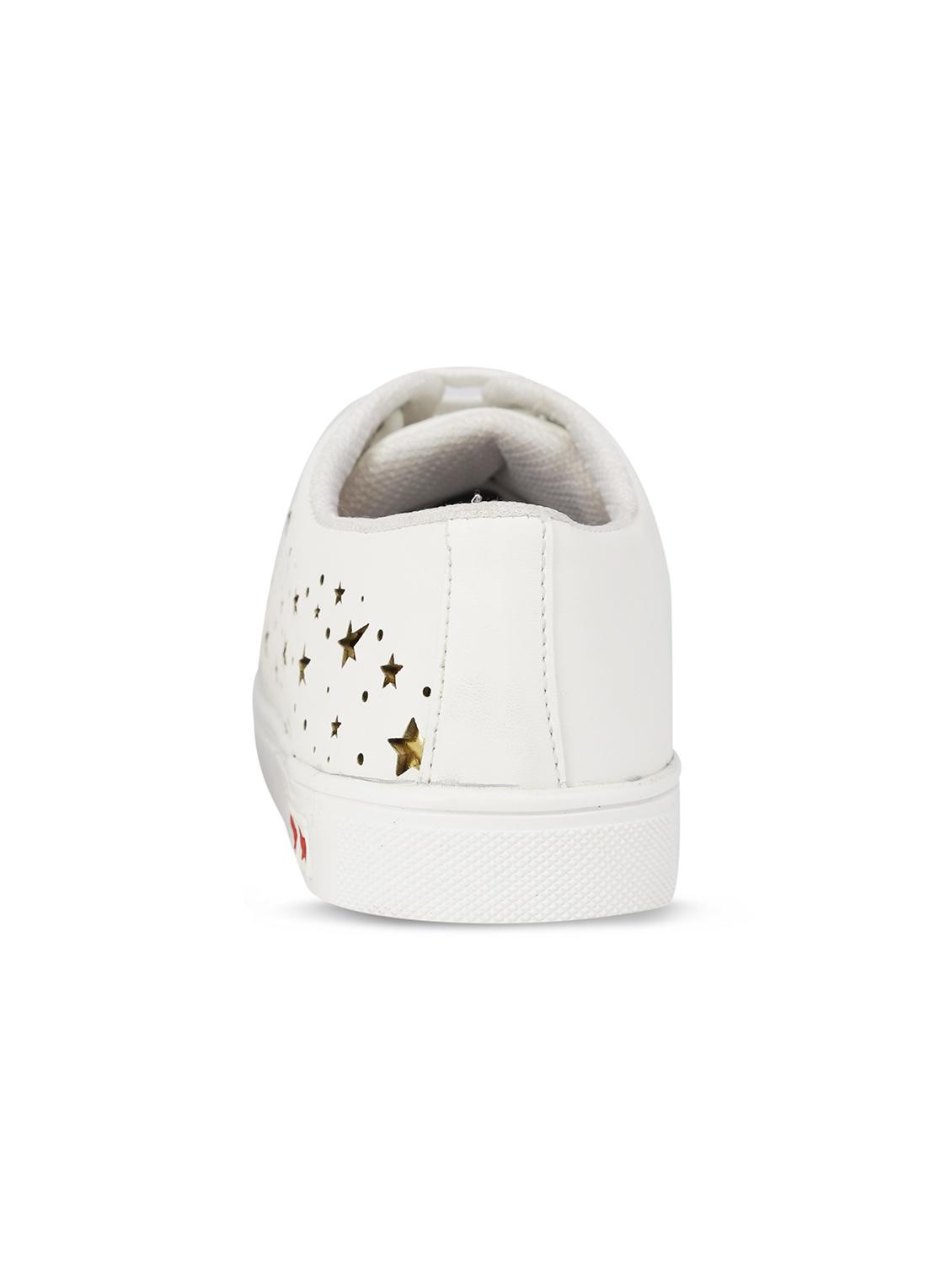 white leatherette laceup sneakers - 14968310 - Zoom Image - 3