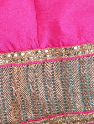 pink silk blend lehnga choli - 14969311 - Standard Image - 3