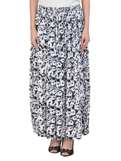 black cotton printed rayon maxi skirt - 14970752 - Standard Image - 1