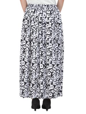 black cotton printed rayon maxi skirt - 14970752 - Standard Image - 3