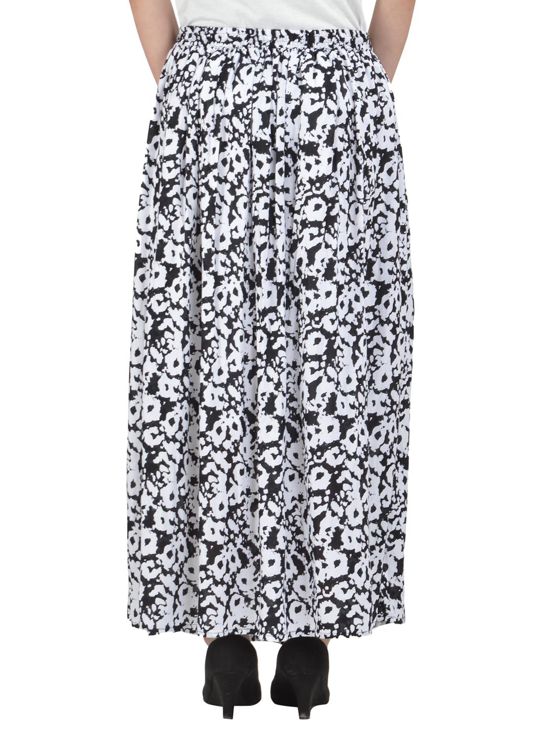 black cotton printed rayon maxi skirt - 14970752 - Zoom Image - 3
