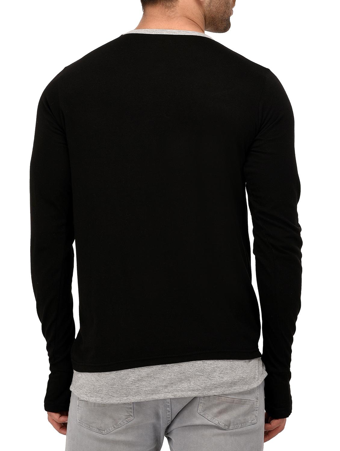 black cotton thumb hole tshirt - 14972786 - Zoom Image - 3