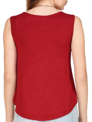 maroon viscose printed crop top - 14979636 - Standard Image - 3