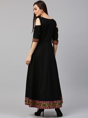 Anarkali cold shoulder kurta - 14981116 - Standard Image - 3