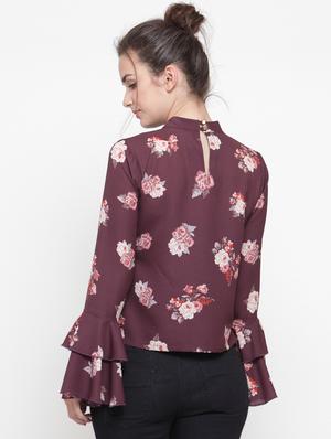 bell sleeved floral top - 14984837 - Standard Image - 3