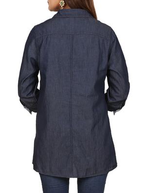 pin tuck detail shirt tunic - 14985212 - Standard Image - 3