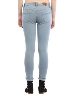 grey denim knee slit jeans - 14985290 - Standard Image - 3