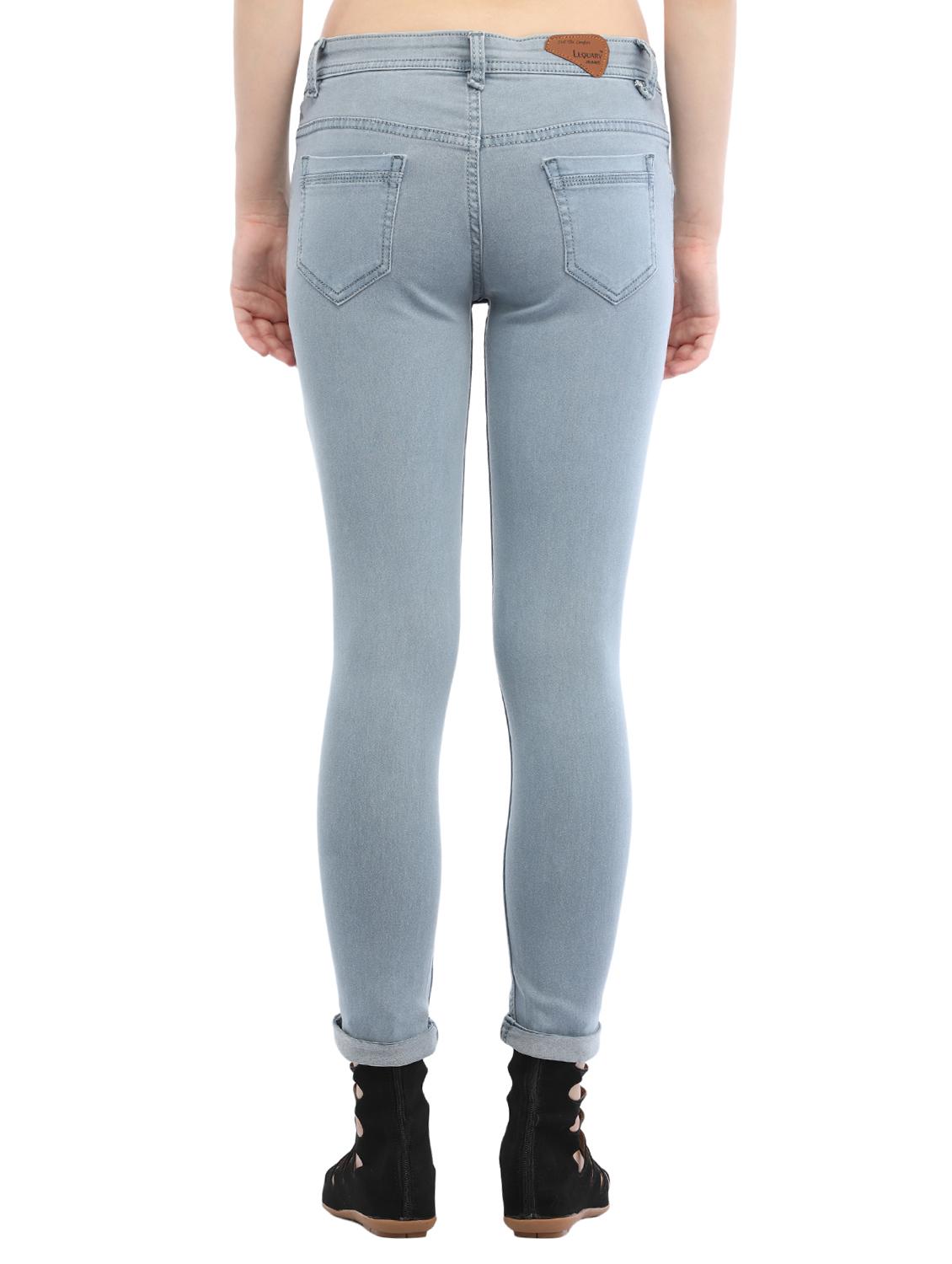 grey denim knee slit jeans - 14985290 - Zoom Image - 3