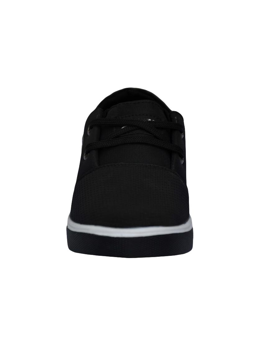 black leatherette lace up sneaker - 14985864 - Zoom Image - 3