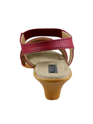 red faux leather back strap sandals - 14986268 - Standard Image - 3