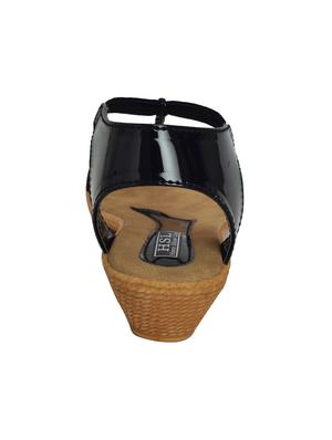 Hero Shoe Line Synthetic Leather Made Black Colored Wedges For Women's - 14986287 - Standard Image - 3