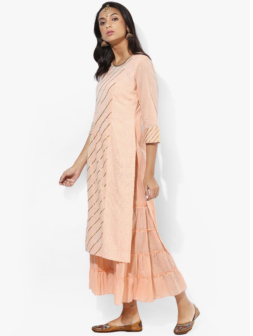 tonal gotta work straight kurta - 14986362 - Zoom Image - 3