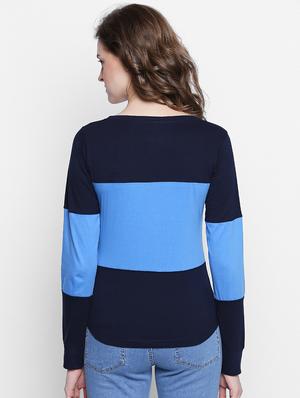 scoop neck color block tee - 14986844 - Standard Image - 3