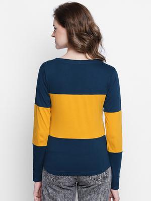 scoop neck color block tee - 14986847 - Standard Image - 3