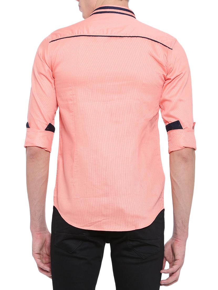 peach cotton casual shirt - 14986933 - Zoom Image - 3