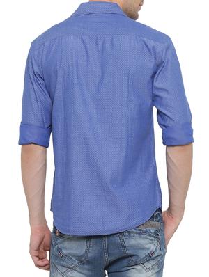 blue cotton casual shirt - 14986938 - Standard Image - 3