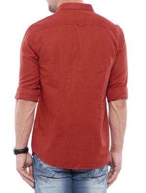 red linen casual shirt - 14987004 - Standard Image - 3