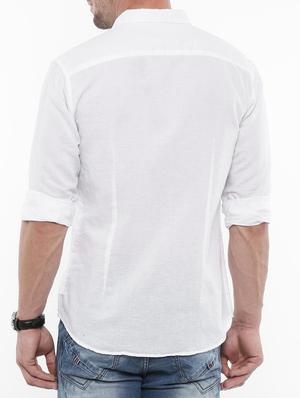 white linen casual shirt - 14987010 - Standard Image - 3