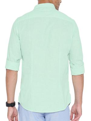 green cotton casual shirt - 14987041 - Standard Image - 3
