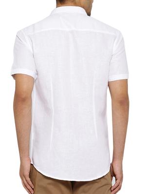 white linen casual shirt - 14987048 - Standard Image - 3