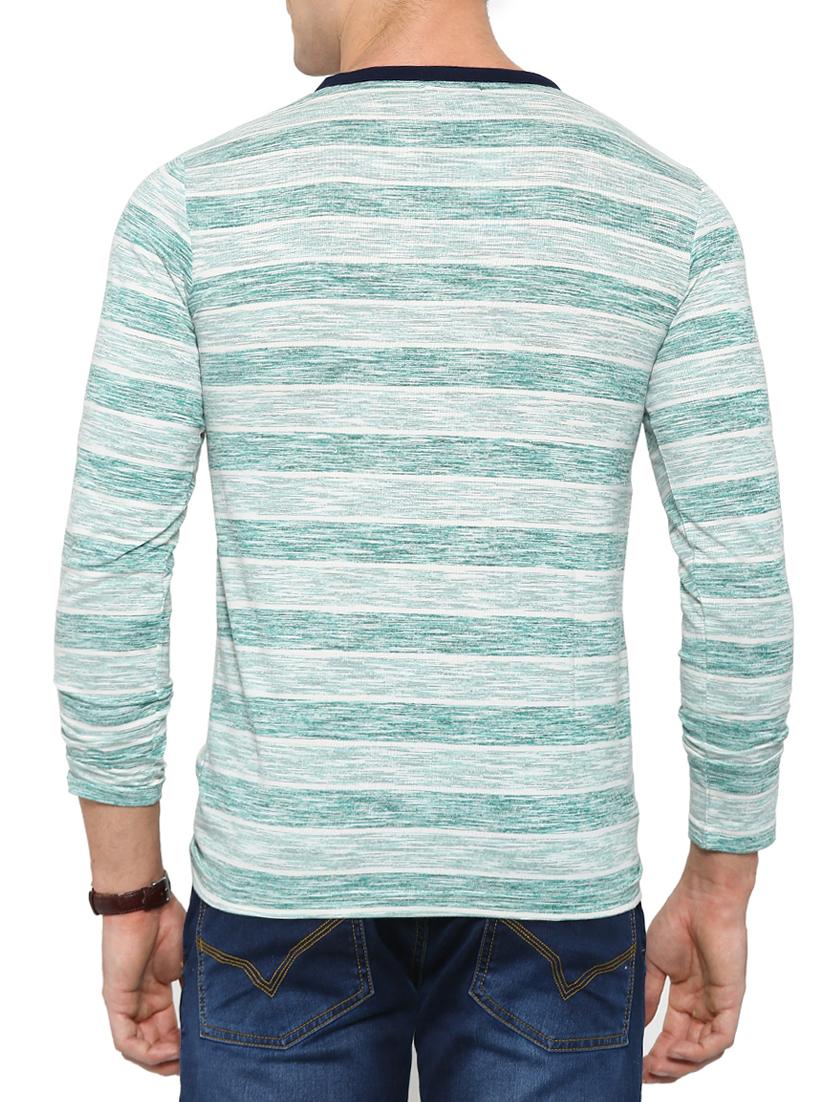 green viscose striped t-shirt - 14987107 - Zoom Image - 3