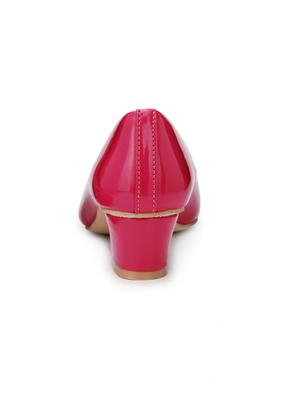 magenta leatherette slip on pumps - 14987222 - Standard Image - 3