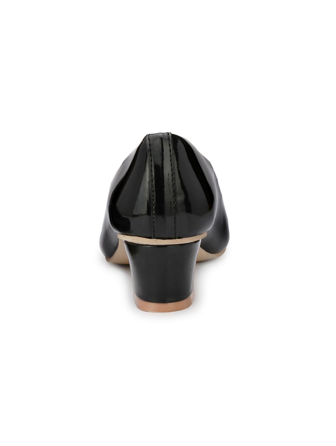 black leatherette slip on pumps - 14987223 - Zoom Image - 3