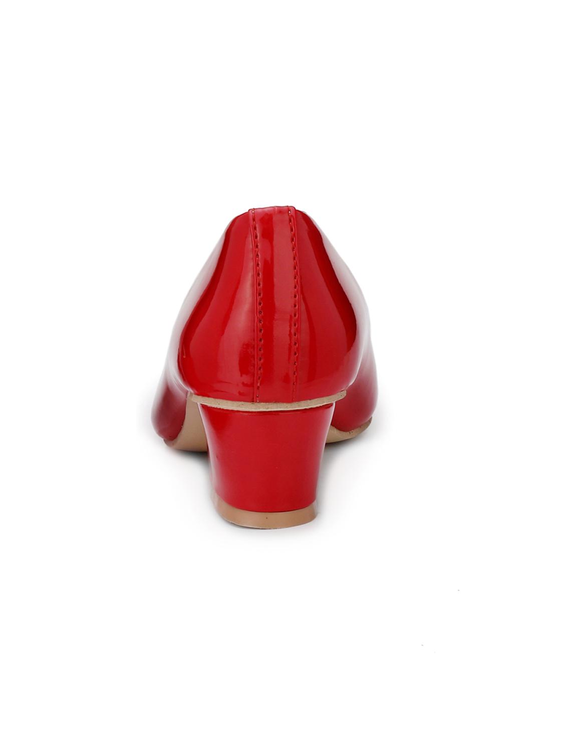 red leatherette slip on pumps - 14987225 - Zoom Image - 3