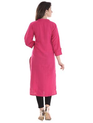 pink rayon kurta - 14987847 - Standard Image - 3