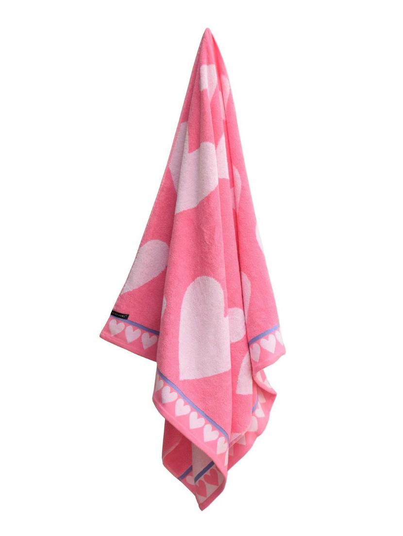 Hearts Cotton Hand Towel, 2 piece, 600 GSM, (Pink) - 14988258 - Zoom Image - 3