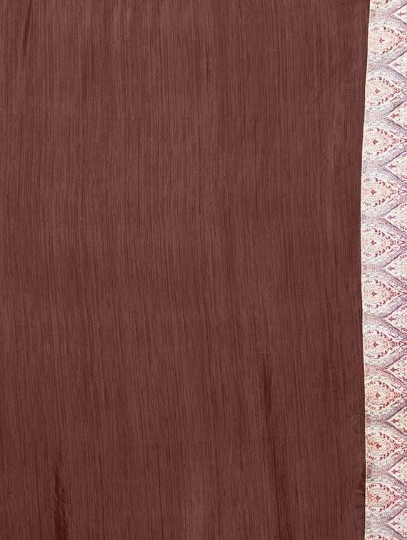 brown crepe half and half saree with blouse - 14988624 - Zoom Image - 3