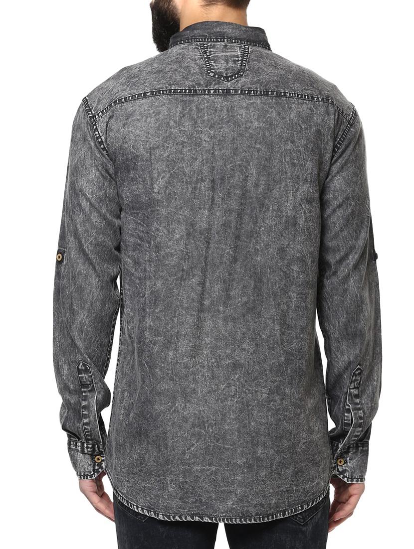 grey denim casual shirt - 14989945 - Zoom Image - 3