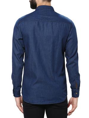 blue denim casual shirt - 14989948 - Standard Image - 3