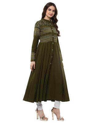 block printed flared kurta - 14990449 - Standard Image - 3