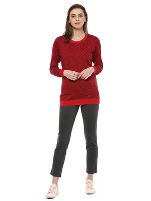 red cotton printed pullover - 14991806 - Standard Image - 3