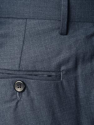 blue cotton blend flat front formal trouser - 14992654 - Standard Image - 3