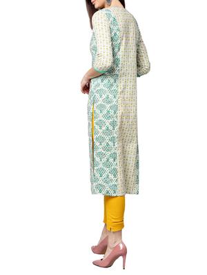 white cotton kurta pant set - 14992846 - Standard Image - 3