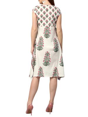 botanical print cap sleeved a-line dress - 14992877 - Standard Image - 3