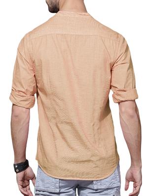 beige solid short kurta - 14992969 - Standard Image - 3