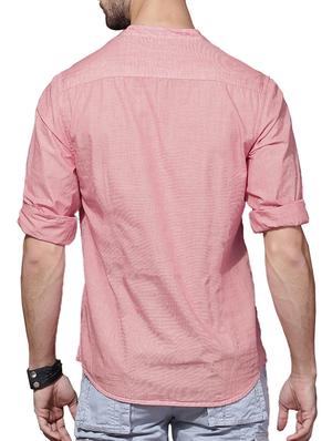 pink solid short kurta - 14992975 - Standard Image - 3