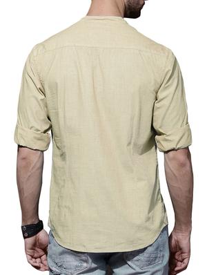 beige cotton short kurta - 14992981 - Standard Image - 3
