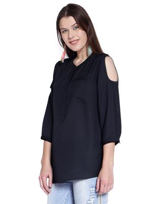 cold shoulder pin tucks detail top - 14993249 - Standard Image - 3